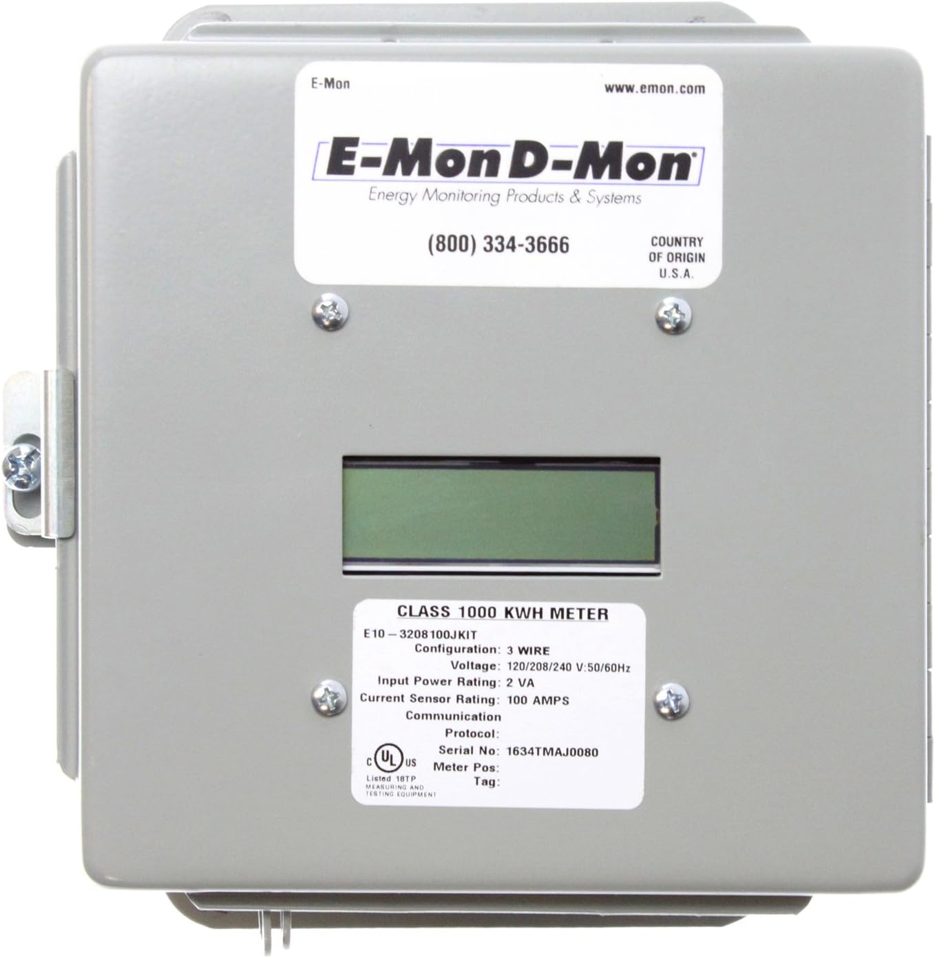 EMon DMon E20208200JKIT Electric Submeter, 120/208240V, 3Phase