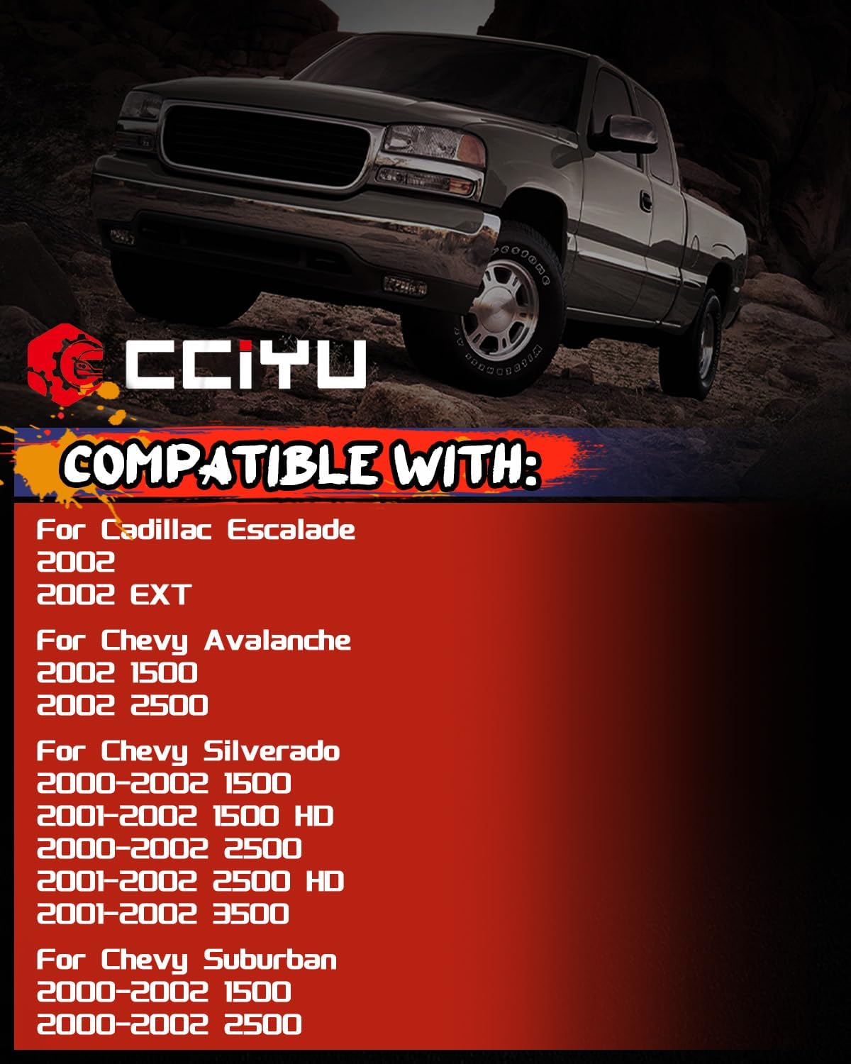 cciyu Power Mirror Switch Replacement 2000-2002 for GMC for Sierra 1500