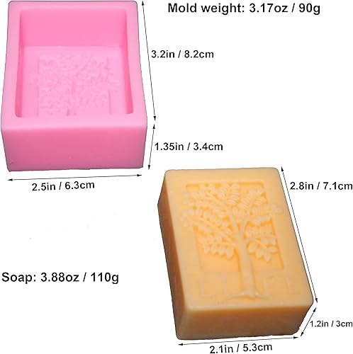 Vista 22 de Molde de jabón de silicona con patrón de árbol para fabricación de jabón natural para el cuidado de la piel, productos de cuidado de la piel de 2