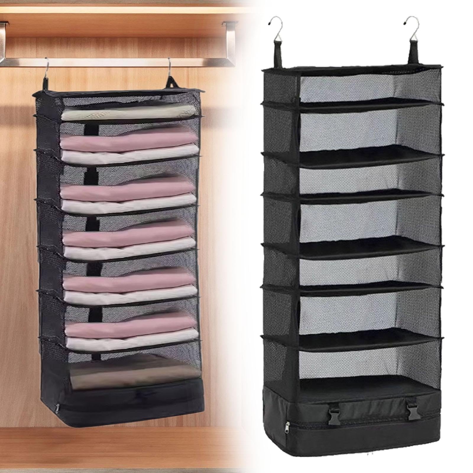Wiszące regały w kostki, organizer, wszechstronne zastosowanie, do wieszania ubrań, organizer podróżny, nie zajmuje dużo miejsca do użytku domowego, brązowy (czarny)