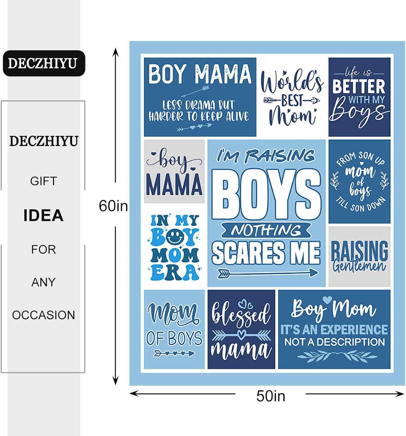 Boy Mom Gifts from Son - Mothers Day Mom Gifts for Birthday Valentines Day Christmas - Mothers Gift Ideas - World Best Mama Gift from Son - 60"x50" Soft Flannel Blanket Present for Mama - Image 5