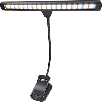 Extra Wide Clip-On Music Stand Orchestra Light- 18 LED Rechargeable USB Piano, Desk, Reading Lamp