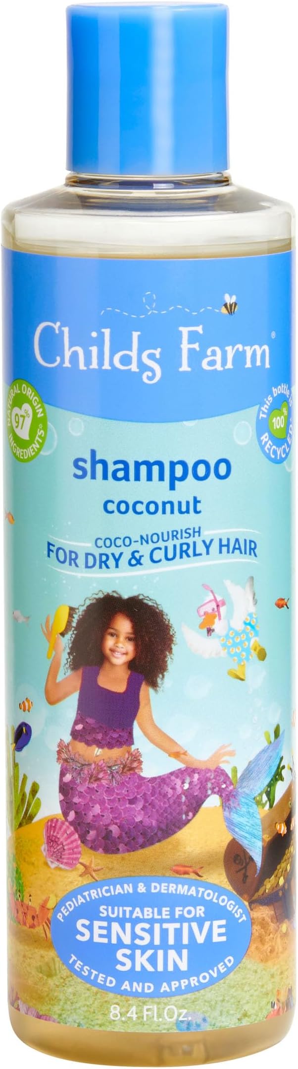 Coco-Nourish Shampoo for Curly, Dry Hair, 8.4 Fl Oz | Gentle toddler curl care, curly hair shampoo, natural corn and coconut shampoo, shampoo for kids, hair care