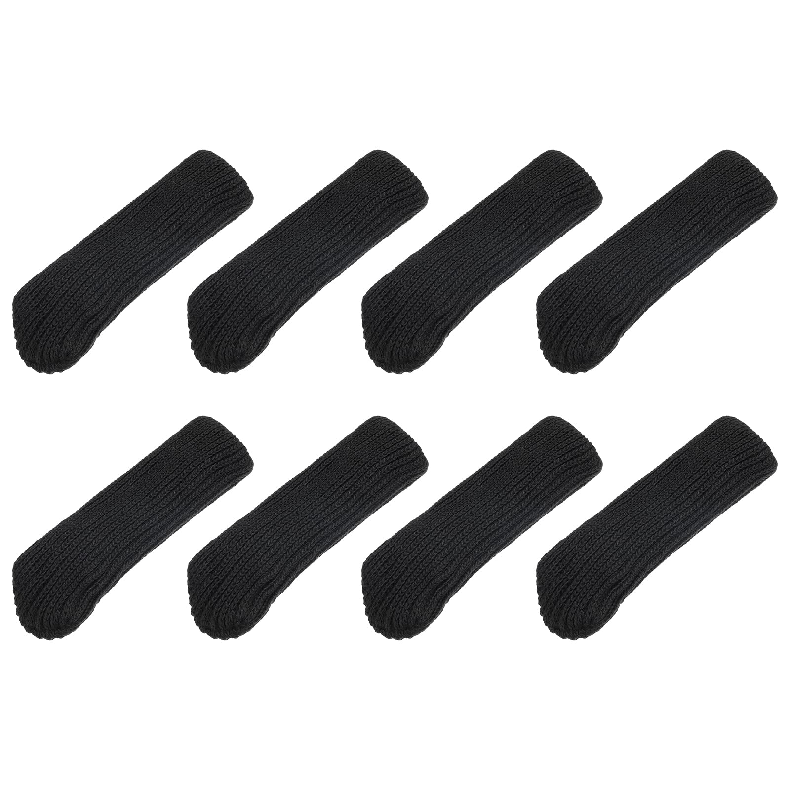 uxcell Chair Leg Socks Floor Protectors, 8pcs - Knitted Furniture Sock, Table Feet Protectors for Hardwood Floors(Black)