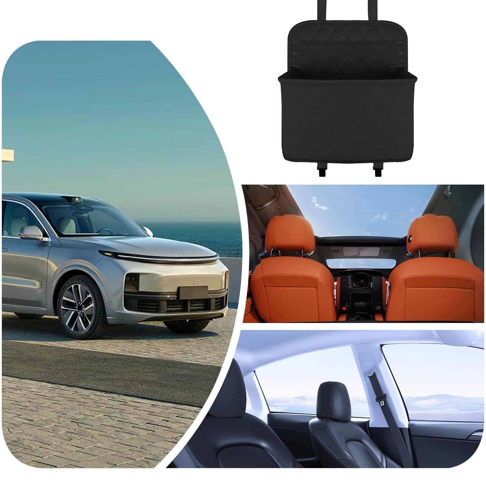 Organizador de almacenamiento para asiento trasero de coche, bolsillo multifuncional para pañuelos, aperitivos, paraguas, accesorio de viaje para ahorrar espacio