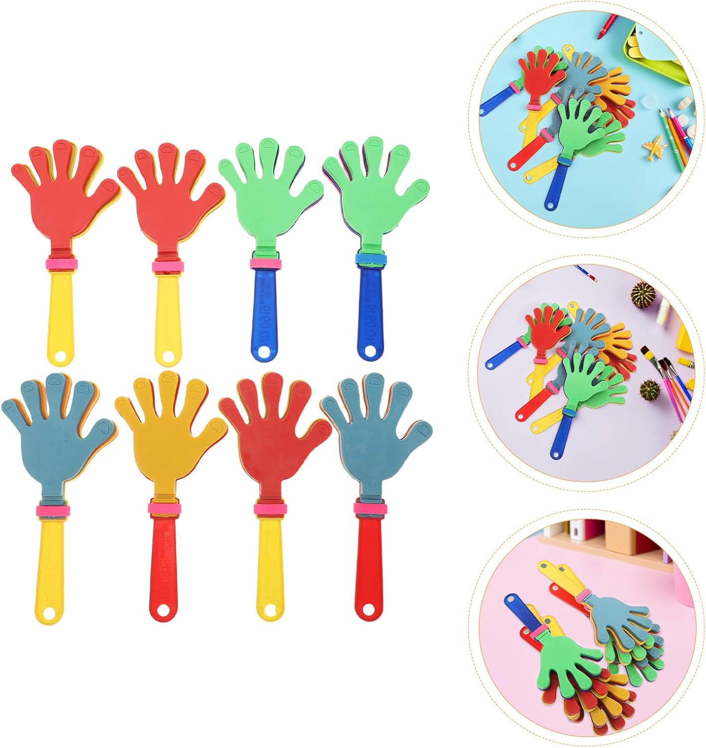 LOGOFUN 30pcs Plastic Hand Clappers Noise Makers Party Clapping Hands Toy for Celebrations and Events