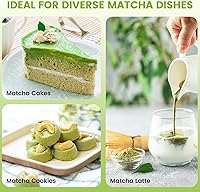 Vista 5 de COANTO Juego de batidor de matcha - Incluye colador, batidor de bambú (Chasen), cuchara de té, soporte para cuchara rosa, cuchara medidora y soporte