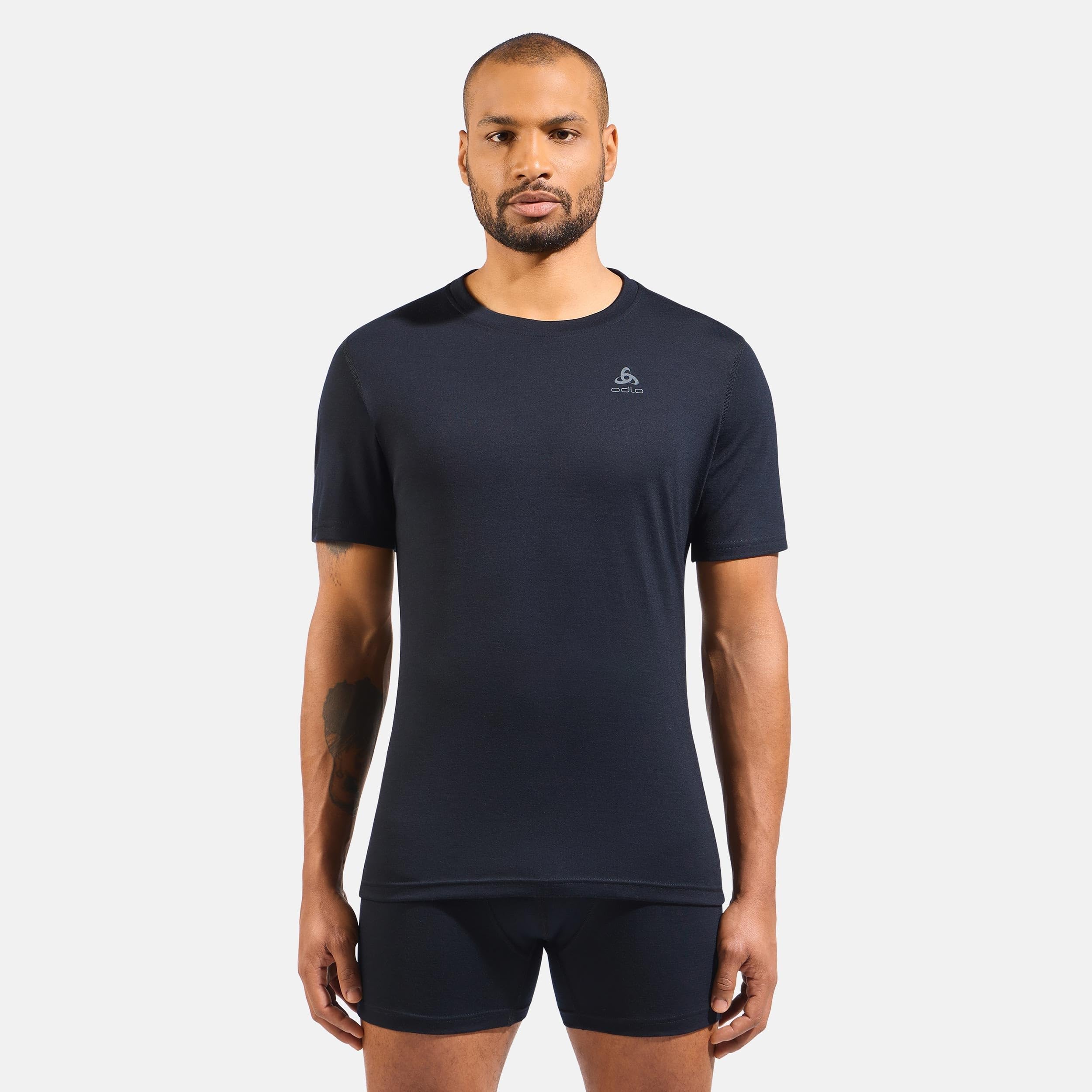 Odlo Merino 160 Baselayer Herren - Leichtes Kurzarm-Shirt | Merino Thermounterwäsche für Herren | Kurzarm Funktionsshirt