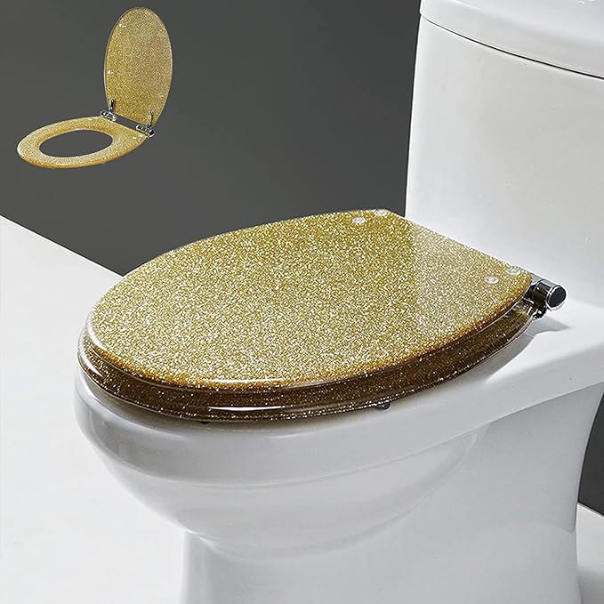 Wttfc Glitter Toilet Seat Slow Close Resin Toilet Seat