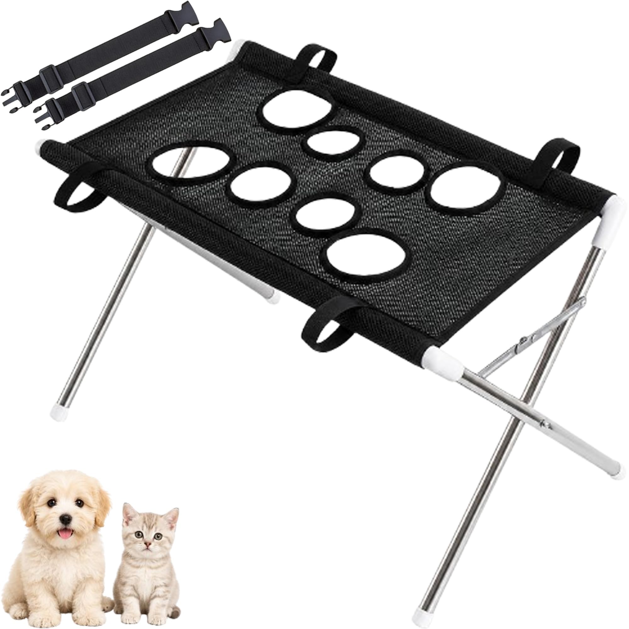 Foldable Pet Bathing Stand, Dog Bath Sling Holder Grooming Hammock，B