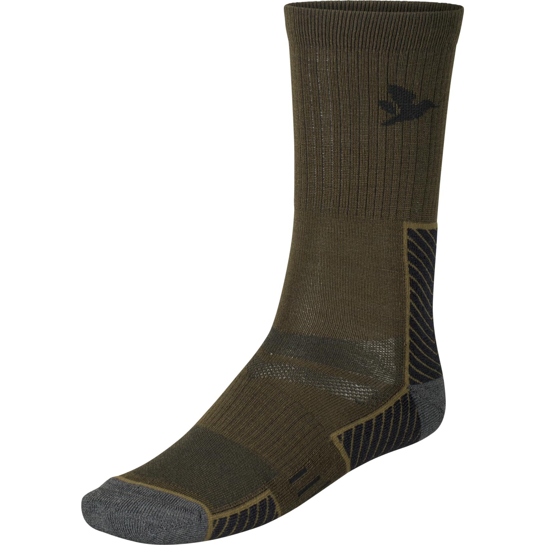 Seeland Brown Field Merino Sock – 2Pack Pine Green/Military Olive - Temperature Regulating, Moisture Control