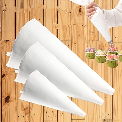 3 bolsas de pastelería gruesas reutilizables (10 + 12 + 14 pulgadas), bolsas de decoración de galletas para hornear, bolsas de glaseado antiráfaga