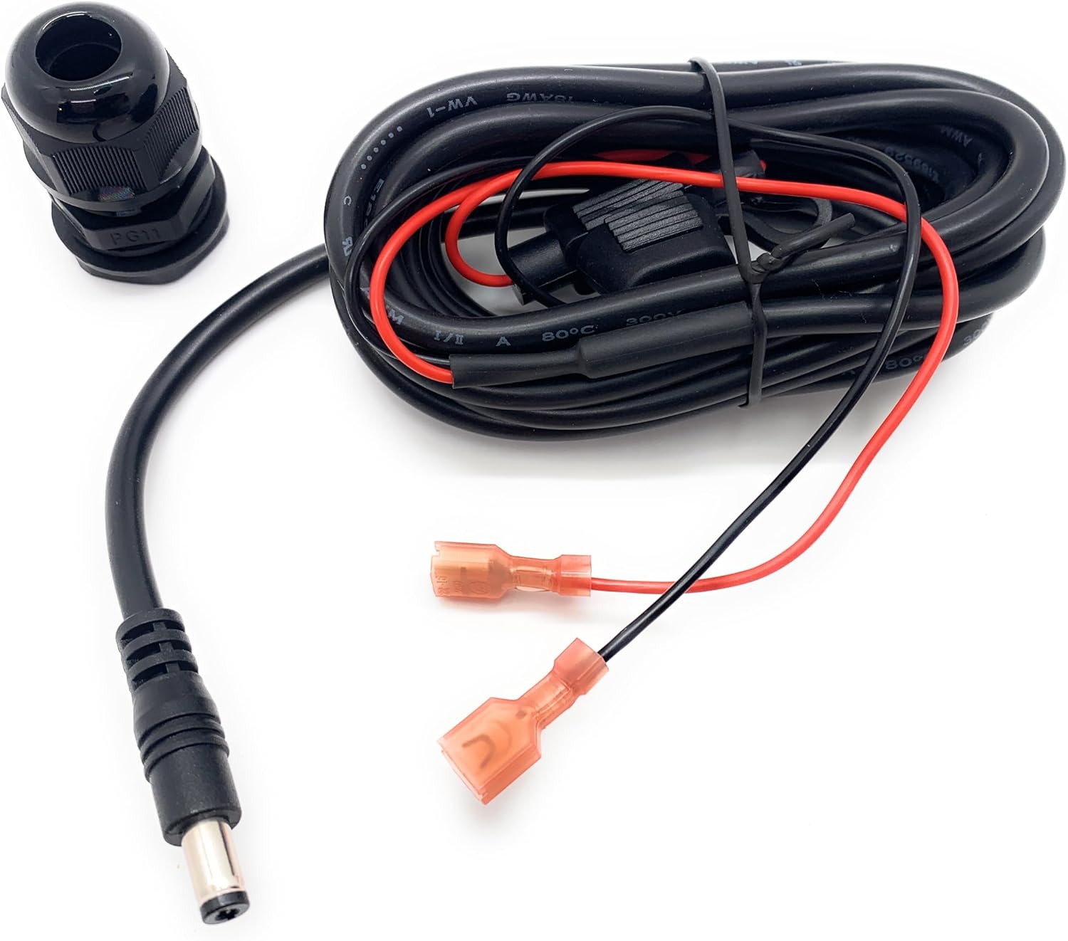 BareHill TrailCam 12V External Battery Box Cable Kit Compatible with Spypoint, Stealth Cam, Moultrie, Muddy Trail Camera 8FT 2Amp Fuse Female Spade Terminals