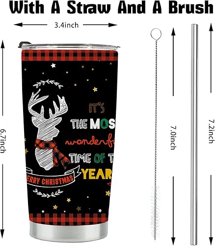 Miniatura 2 de Vasos de Navidad, regalos de Navidad para mujeres, taza de café de viaje de acero inoxidable, regalos para amigos, familia, divertidos regalos de