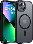TOCOL Magnetic for iPhone 13 Case, Upgraded Full Camera Protection, Fit for MagSafe, Rugged Phone Case for iPhone 13 6.1 Inch, Drop Protection, Anti-Scratch, Black