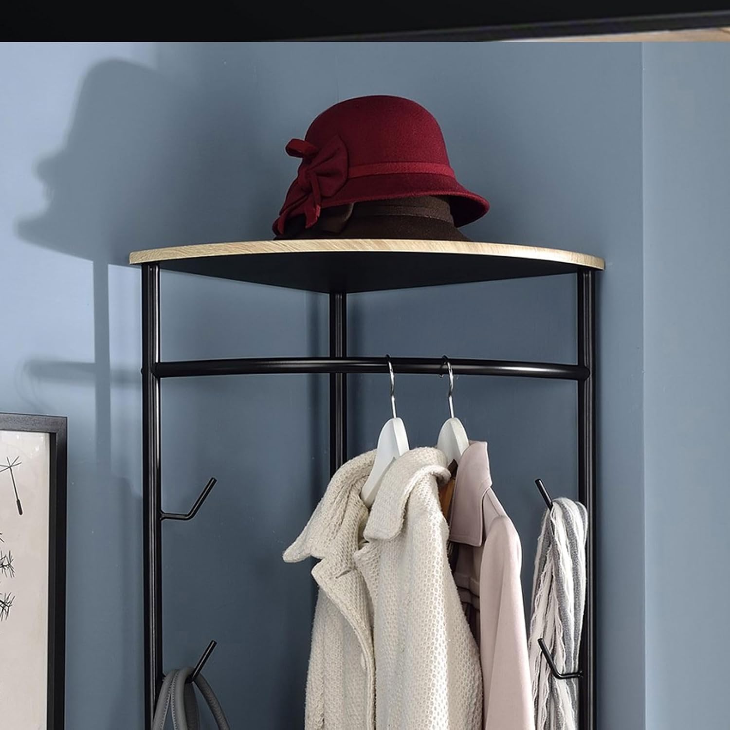 Kings Brand Furniture - Corner Entryway Freestanding Hall Tree Coat Rack With Shelf & Shoe Storage