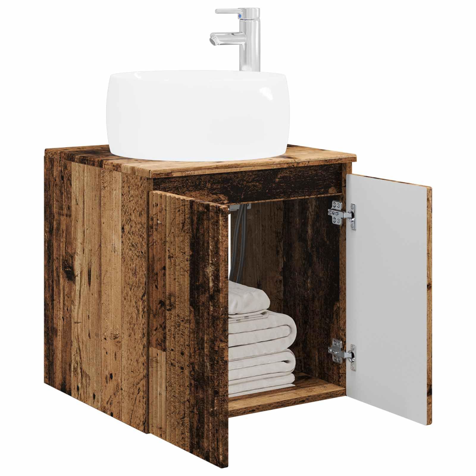 Vidaxl Wall-Mounted Sink Vanity Old Wood 49.5 X 44.5 X 66 Cm