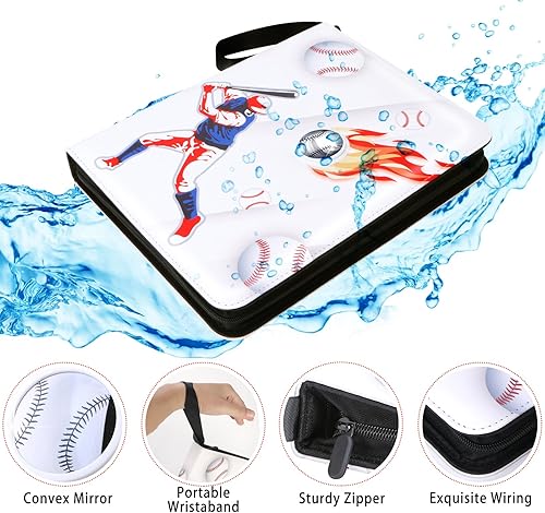 Miniatura 5 de Carpeta de tarjetas de béisbol, tarjetero de béisbol, carpeta de tarjetas intercambiables, con 7 carpetas de tarjetas intermitentes de luz colorida,