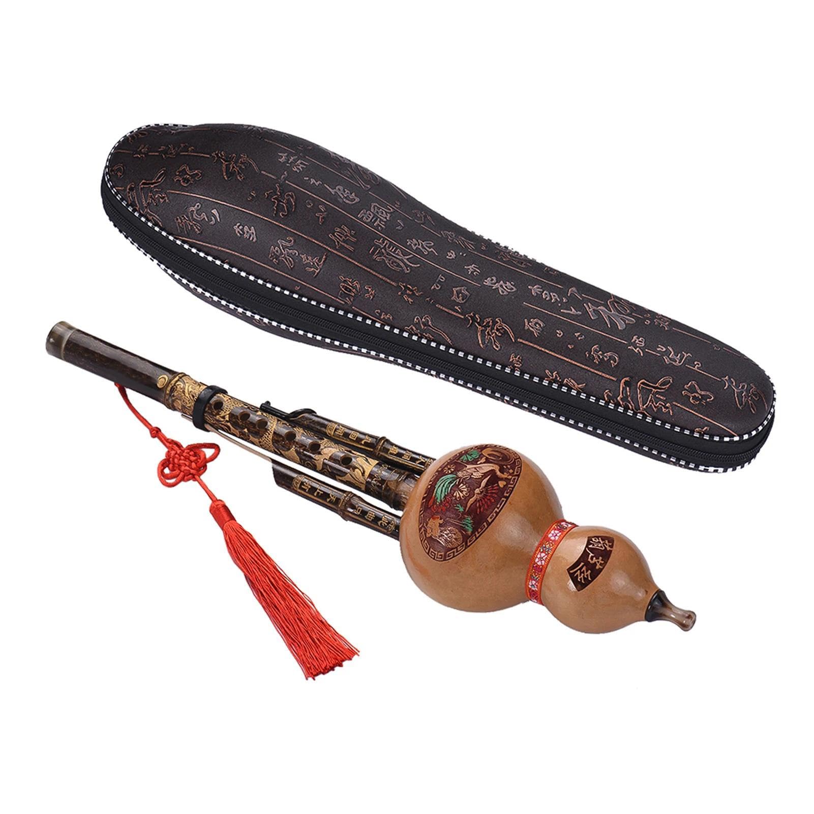 Hulusi Para Principiantes Flauta De Calabaza Y Cucurbitáceas Instrumento Musical Étnico Llave C Con Estuche Para Amantes La Música Principiantes