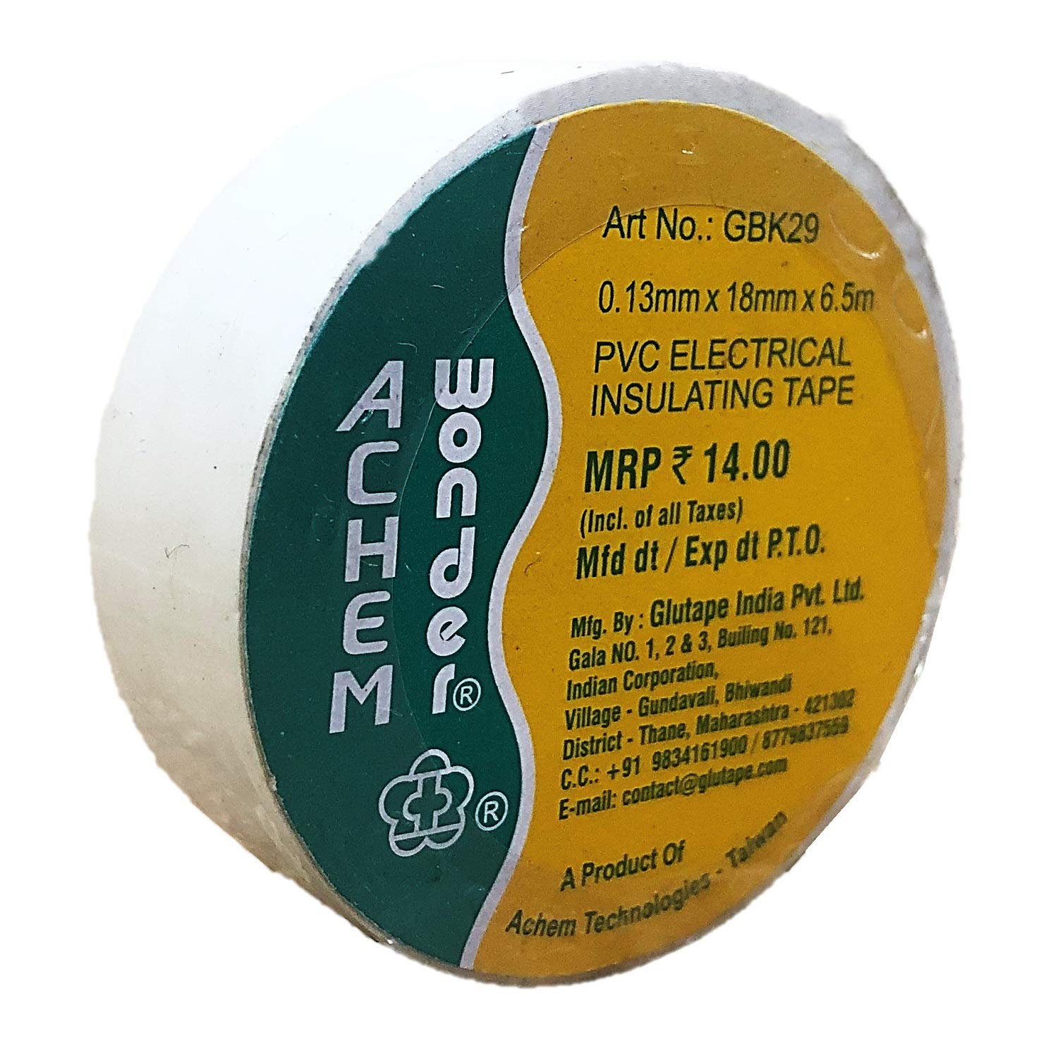 ACHEM Wonder PVC Insulation Tape 18mm X 5.5mts of 1 Box (30 Rolls