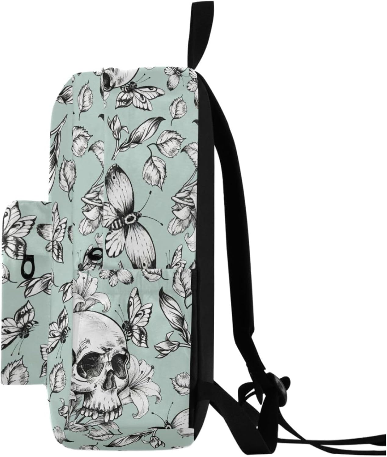 MNSRUU Student Backpack for School Vintage Goth Skull Laptop Backpack Aesthetic School Bookbags Casual Daypack Backpack Fits 15.6 Inch Laptop