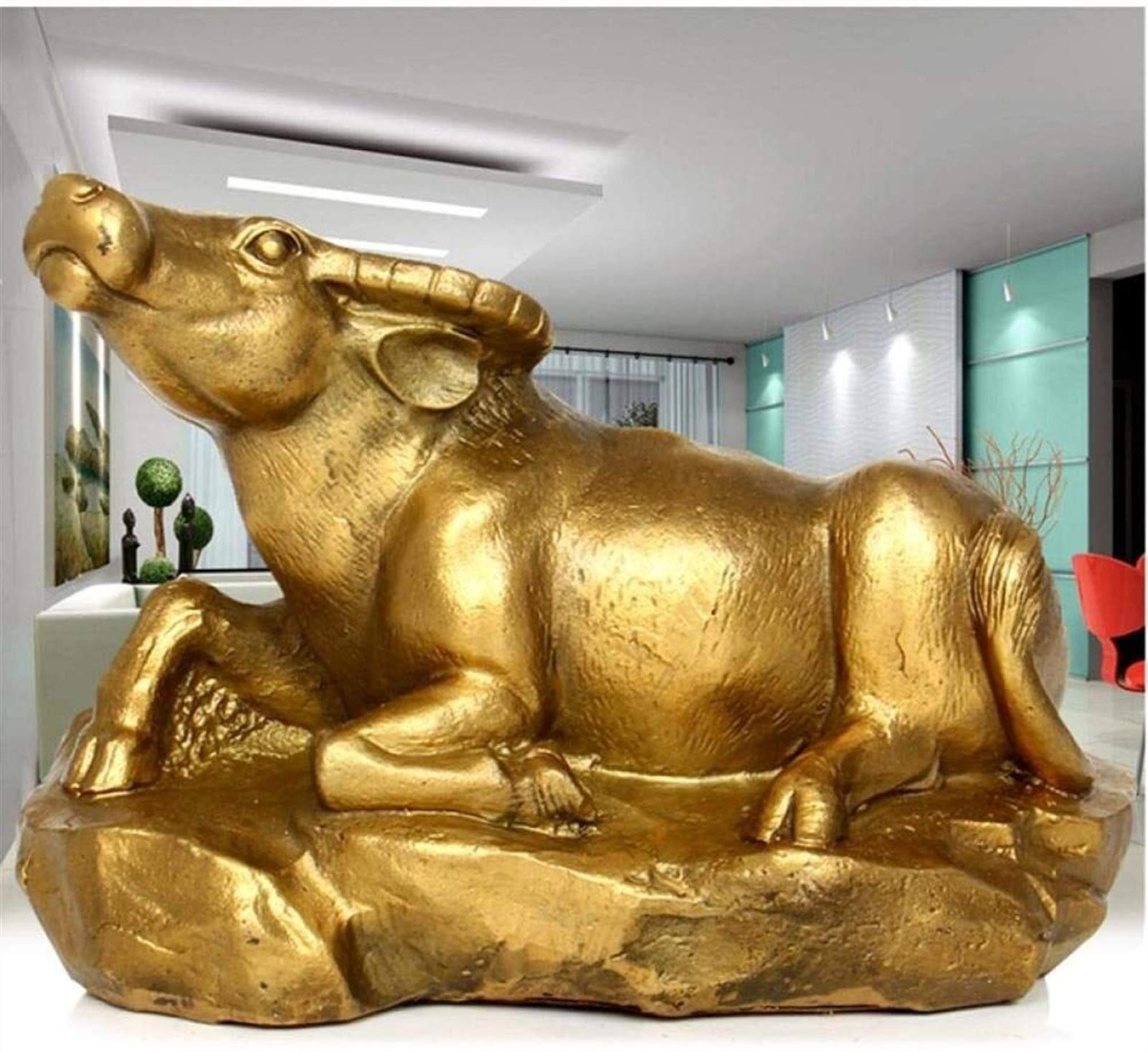 Rzeźba Figurka na blat Figurka Statua zwierząt Ozdoby Rzeźby Rzeźba artystyczna wołu Zodiak Statua bydła Figurka zwierzątko Sztuka i rzemiosło z mosiądzu Dekoracja Feng Shui