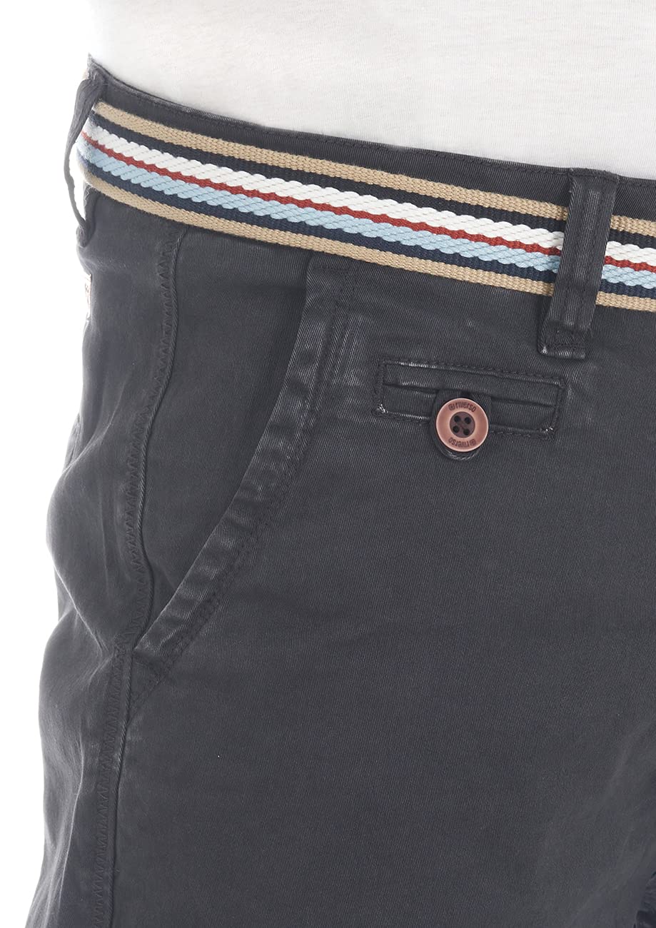 riverso RIVKlaas Pantalones Cortos Chinos Hombre Corte Regular Cinturón Bermuda Verano 98% Algodón W30-W42