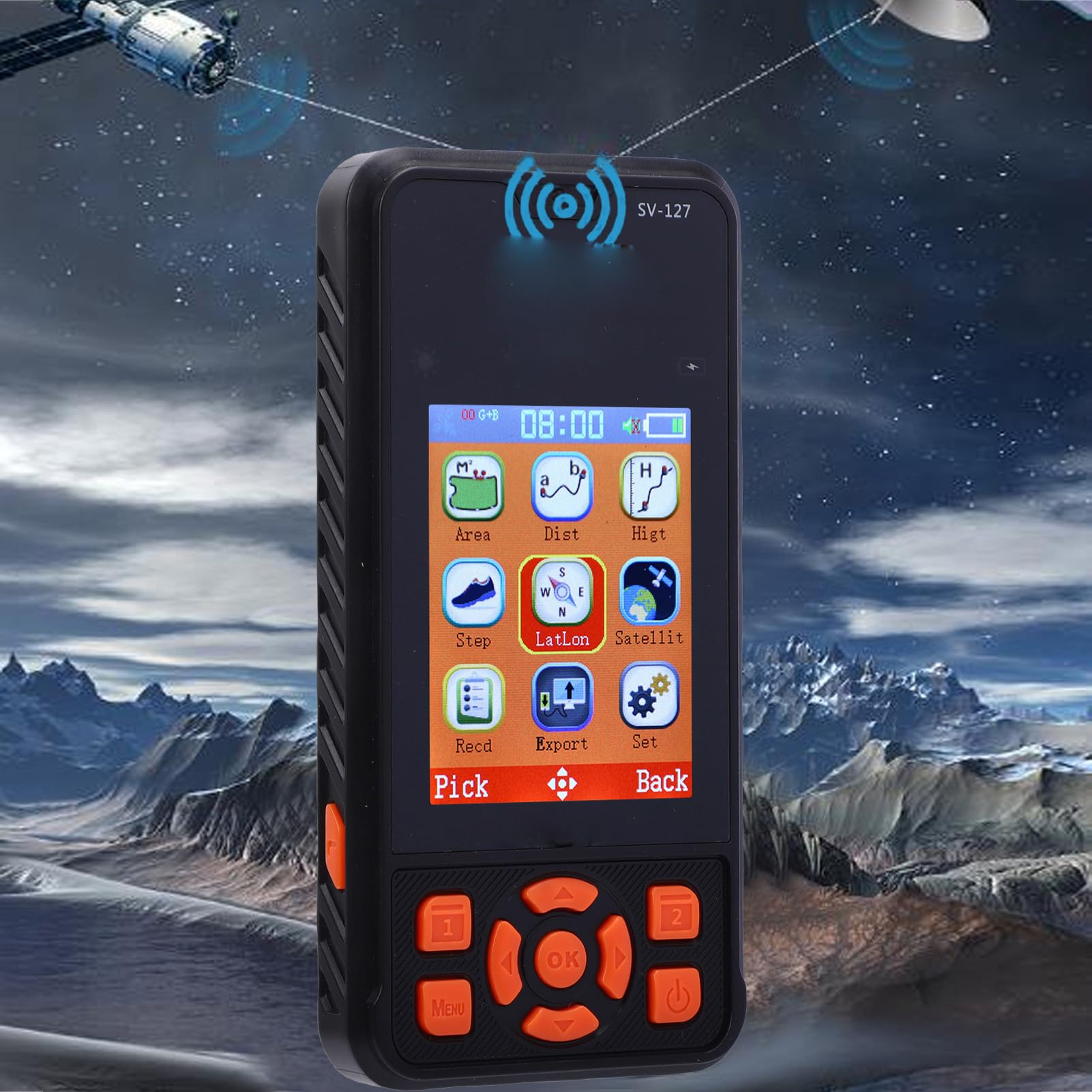 Luqeeg Instrumento de Medición de Tierra GPS de Mano, Pantalla a Color HD de 2,4 Pulgadas Medidor de Topografía de Distancia de área de Tierras de Cultivo con Capacidad de 900