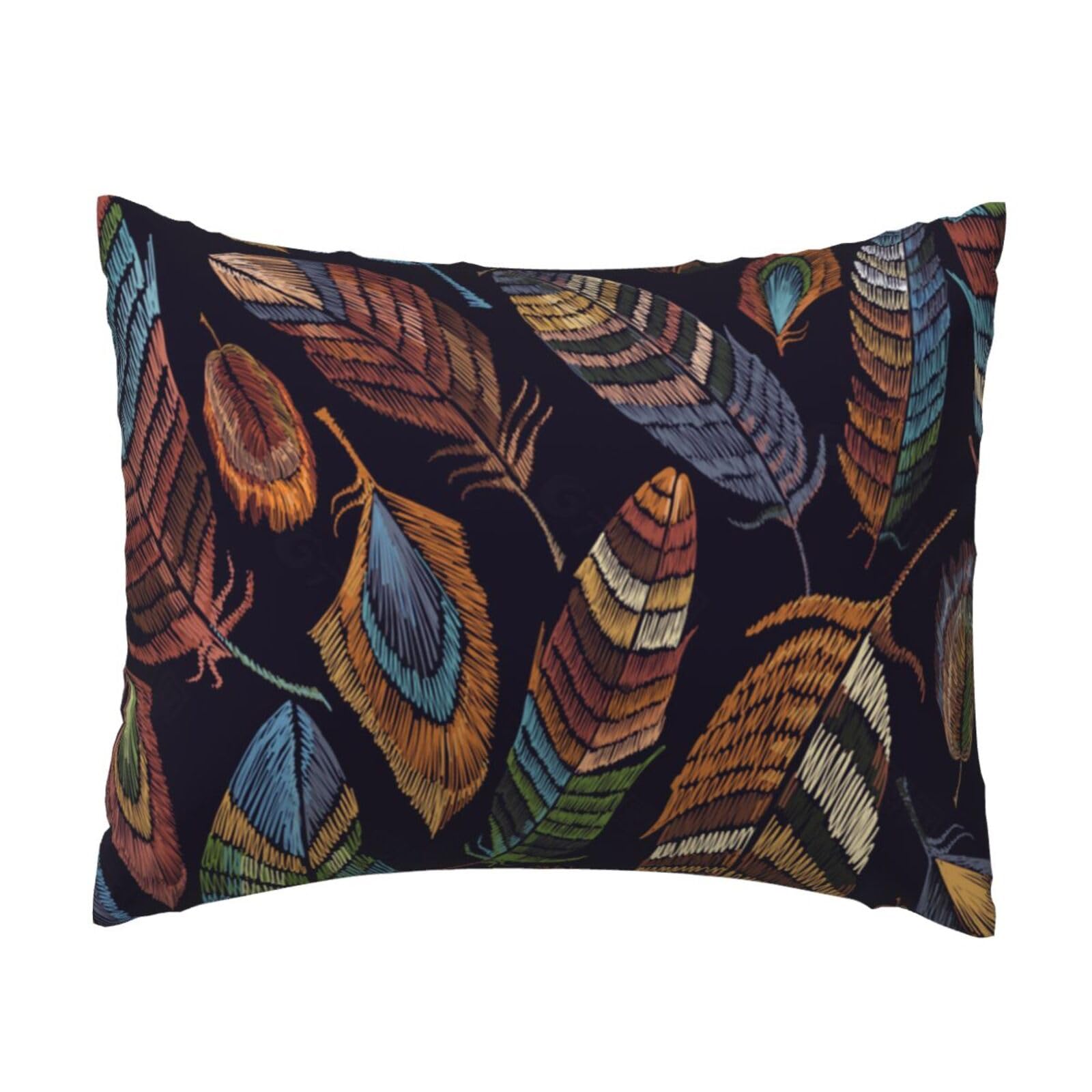 WSHFFILO Peacock feather printed Pillow Case 20x26in Decorative pillowcase Throw Pillow Cover