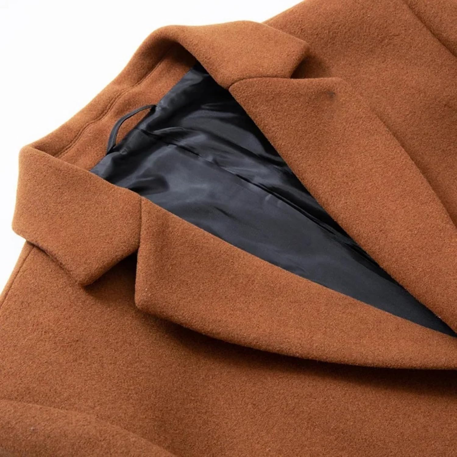 Winter Long Woolen Overcoat For Men - Wool Coat In Plus Size Thick Cotton Long Sleeve Pea Coat Blend Jacket
