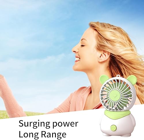 Miniatura 3 de Ventilador de escritorio USB, diseño de cerdo, bonito ventilador portátil pequeño, silencioso de mano de cerdo lindo ventilador de 4 hojas,