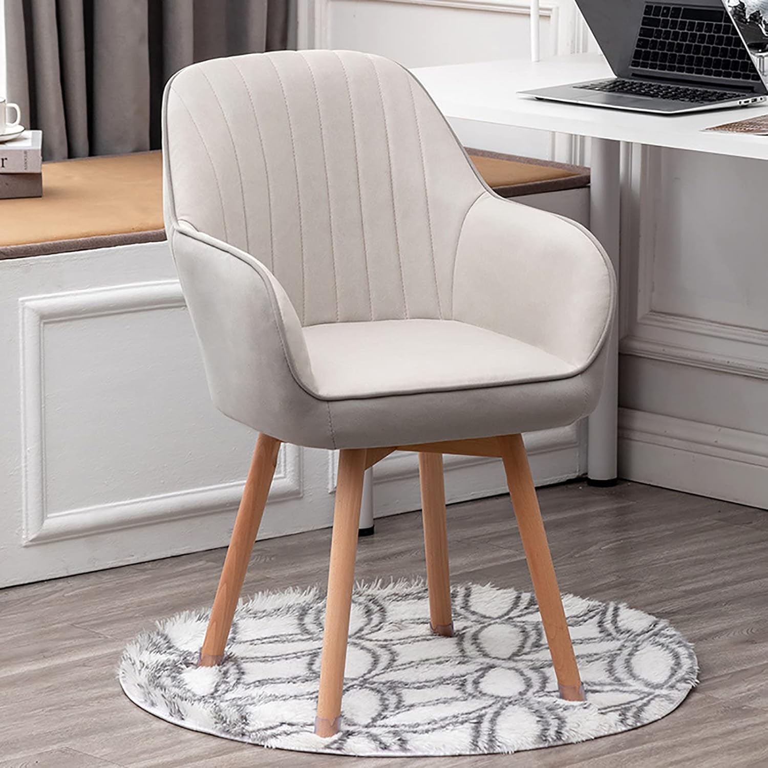 Chaise de salle à manger pivotante en velours rembourrée pour un confort optimal