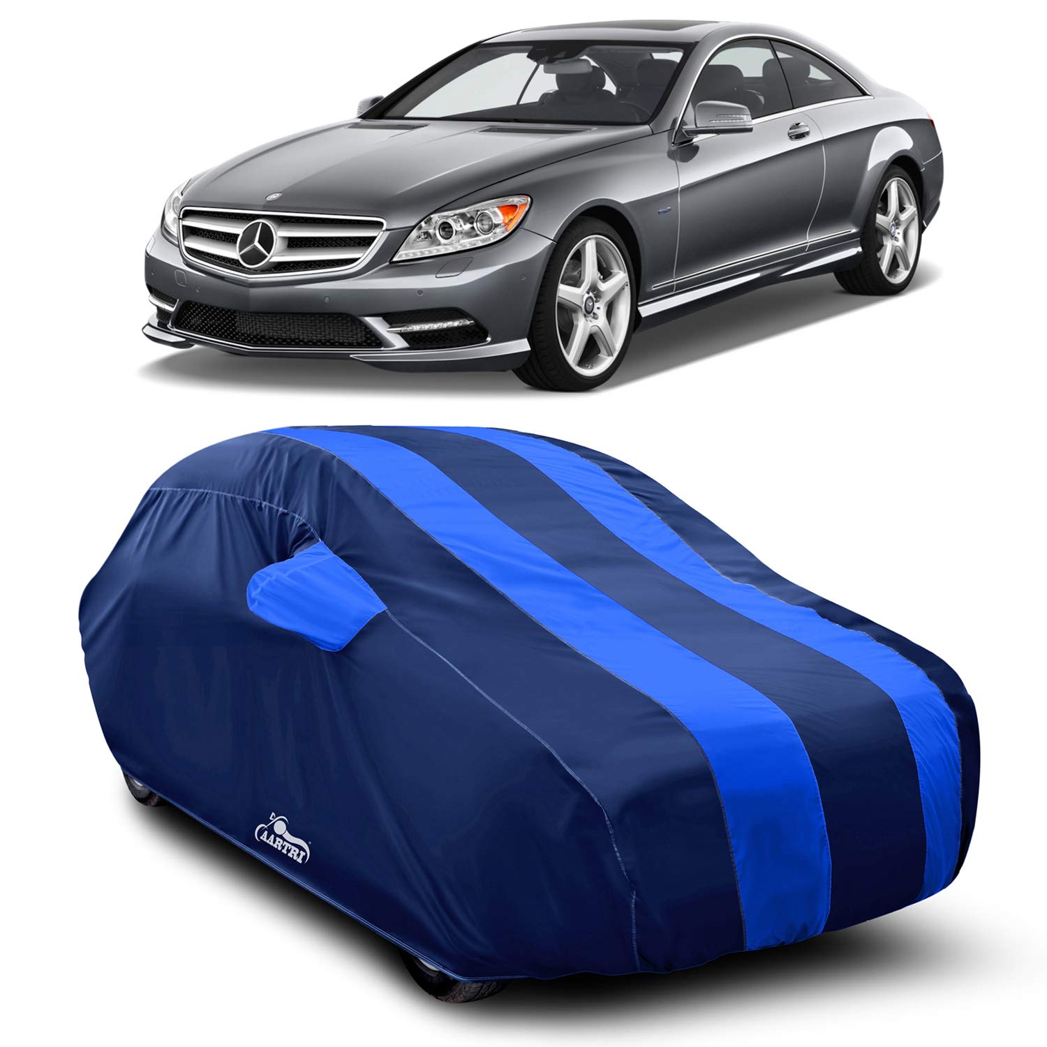 AARADHYA ENTERPRISES Water Resistant Car Body Cover Compatible with Mercedes Benz CL-Class (Royal Blue with Mirror)