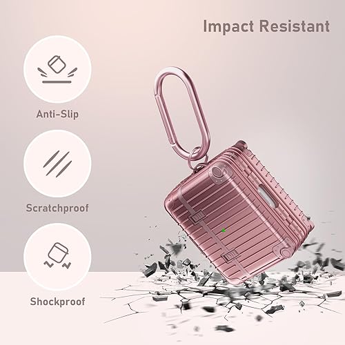 Miniatura 10 de KOREDA Funda compatible con AirPods de tercera generación, bonita y divertida funda de diseño de maleta para AirPods 3 2021, funda protectora rígida