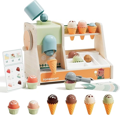 Miniatura 8 de TOP BRIGHT Juego de Máquina Expendedora de Madera, Comida de Juguete para Niños, Juguetes de Juego de Simulación con Barras de Snacks de Madera
