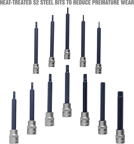 Miniatura 5 de OEMTOOLS 23902 - Juego de llaves hexagonales largas magnéticas SAE de 12 piezas, juego de llaves Allen, llaves hexagonales, 14 pulgadas y 38