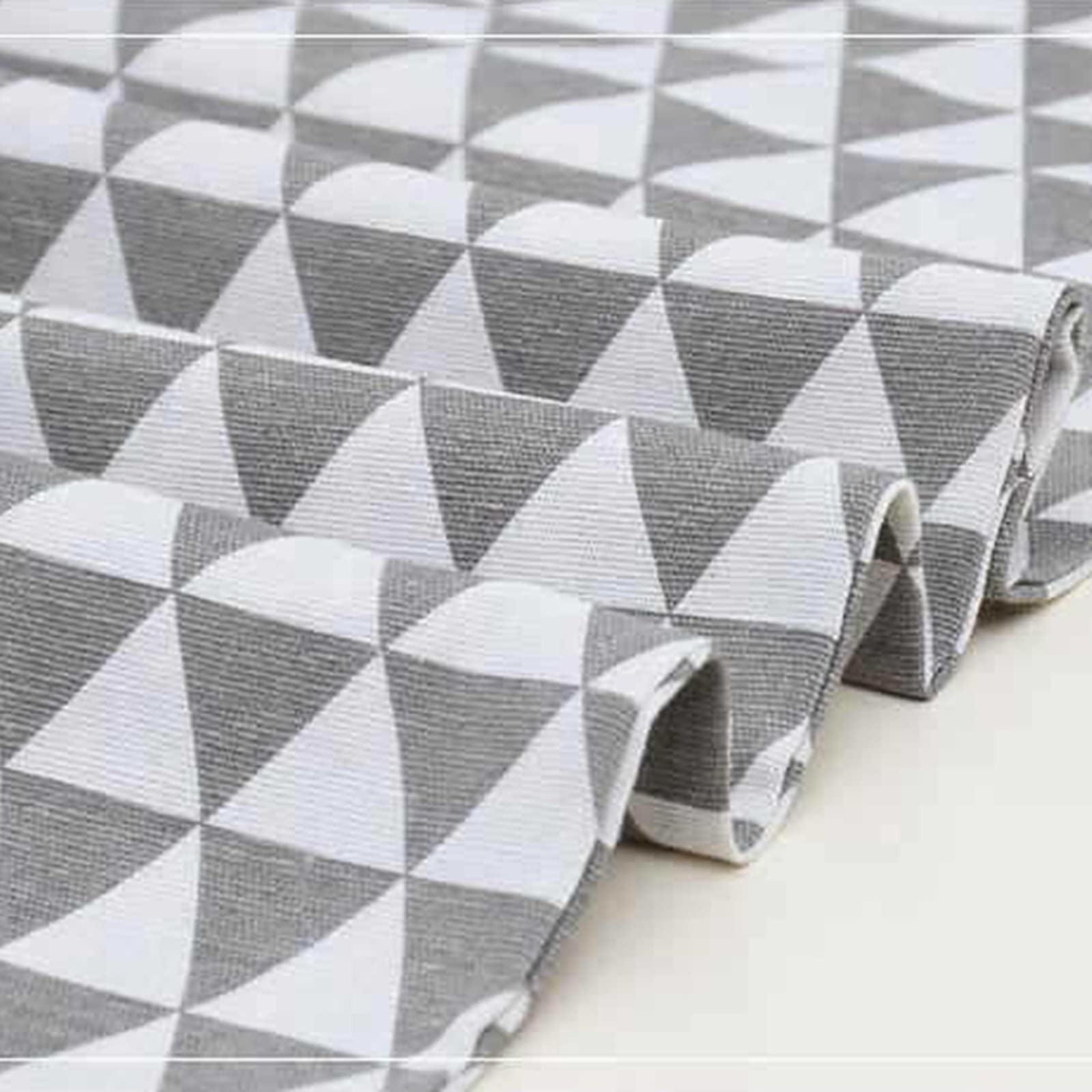Runner da tavola grigio, runner da tavola natalizio, con triangolo geometrico, in cotone, 32 x 200 cm, decorazione da tavolo di Natale