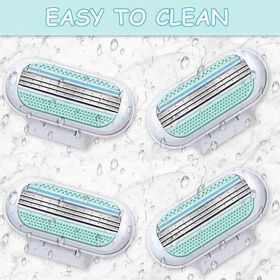 12 PCS Women Razor Blade Refills, 3-Layer Blade, Smooth Pivot Glide