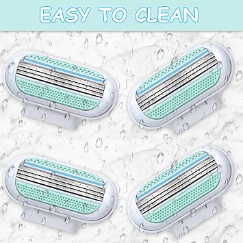 12 PCS Women Razor Blade Refills, 3-Layer Blade, Smooth Pivot Glide