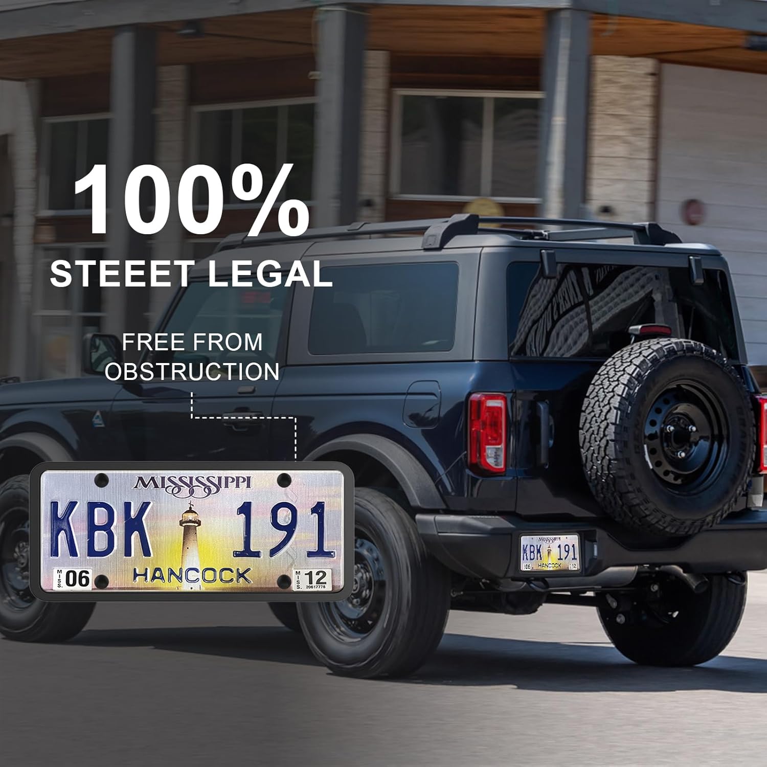 Black License Plate Frames Holder, 2 Pack Car License Plate Covers, Universal US Front & Rear Truck Frame Bracket Protector Mounting Kit Accessories - Image 6