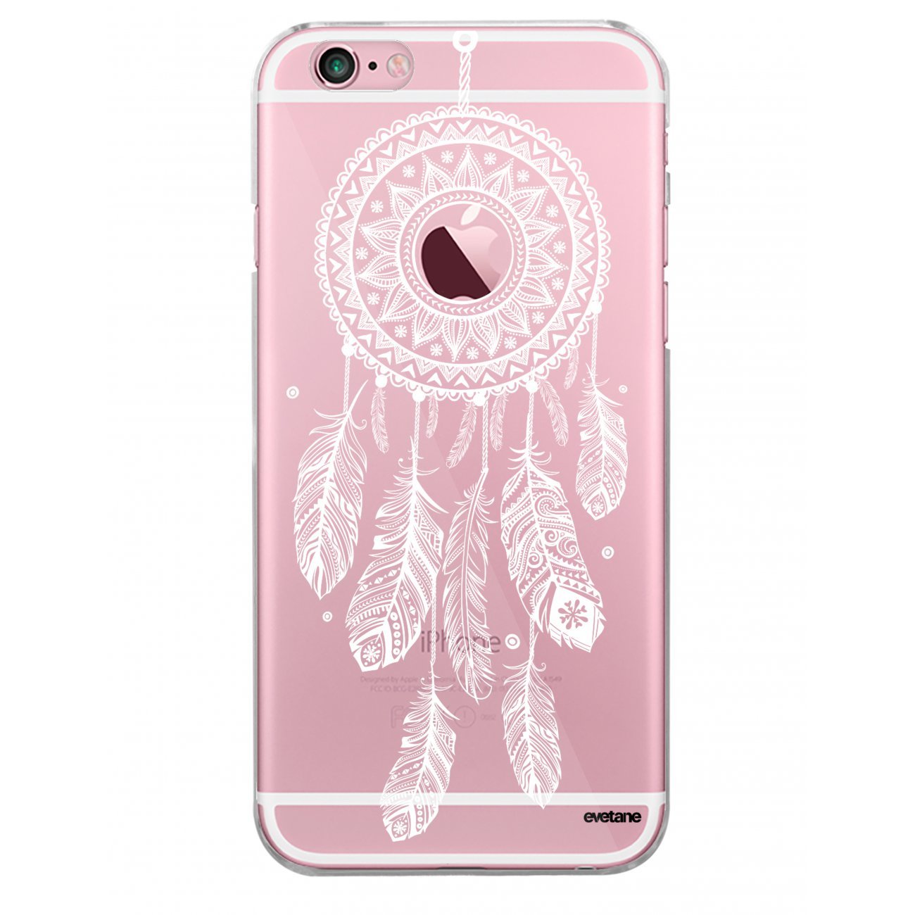 Evetane iPhone 6 Plus / 6S Plus Soft Silicone Case Cover Durable Thin Transparent Reve White, White Dream Catcher