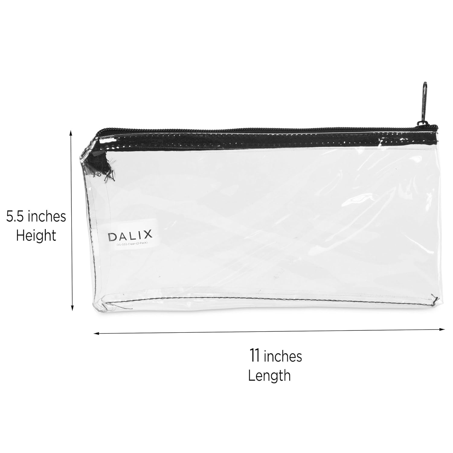 DALIX Clear Pouch Travel Case With Zipper Makeup Cosmetic Bag Bundle 48 PACK