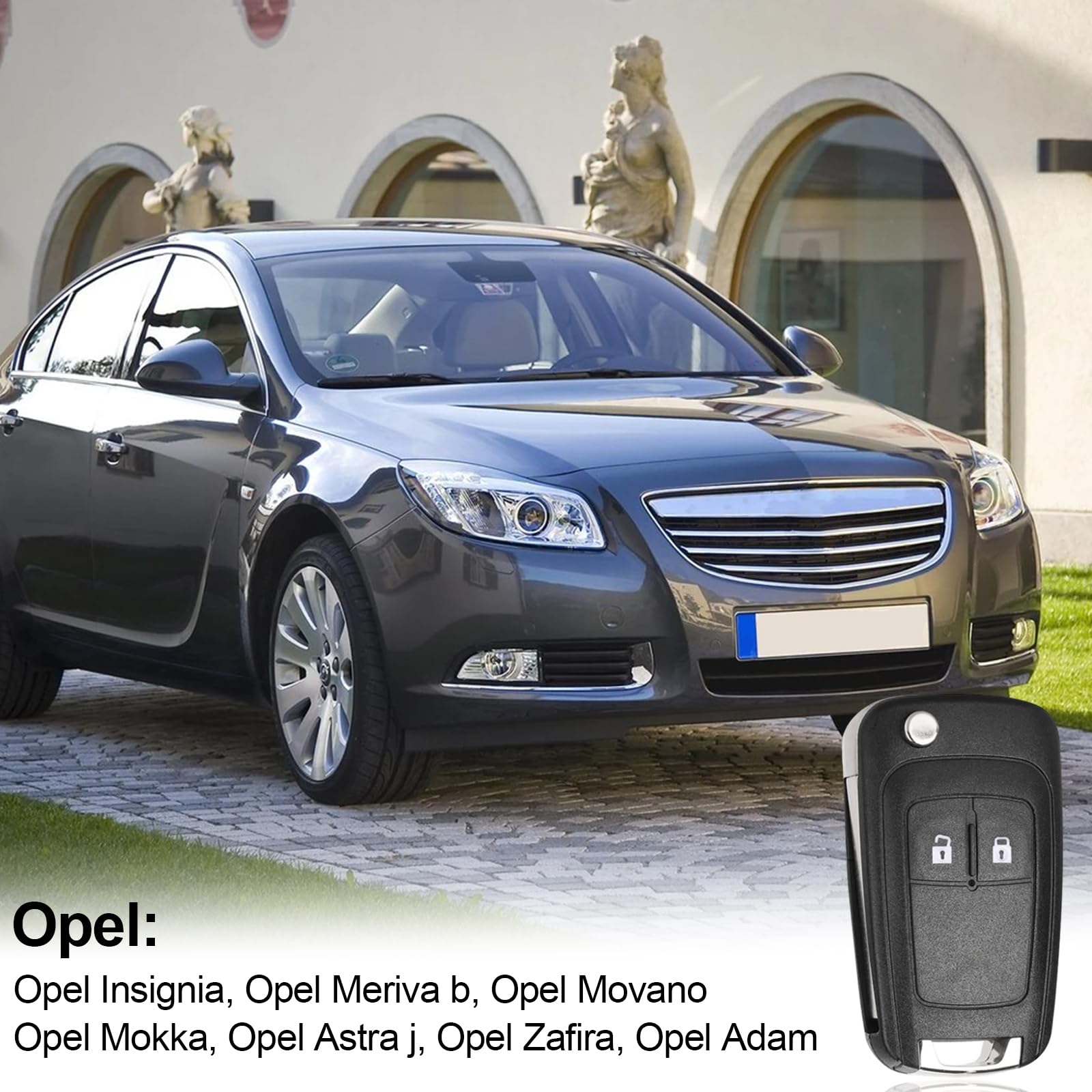 Auto Schlüsselgehäuse Für Opel/Vauxhall - 2 Stück Ersatzgehäuse Astra J Insignia | Klappschlüssel Gehäuse