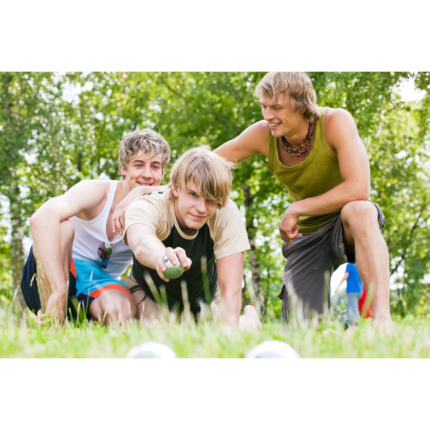 Lot de 8 boules de pétanque avec accessoires pour activités de plein air Motifs gravés Couvercle 22915