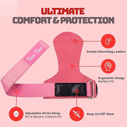 Miniatura 5 de Teun Teun Correas de muñeca con purpurina para levantamiento de pesas, correas de levantamiento de gimnasio para mujer para peso muerto, agarre de