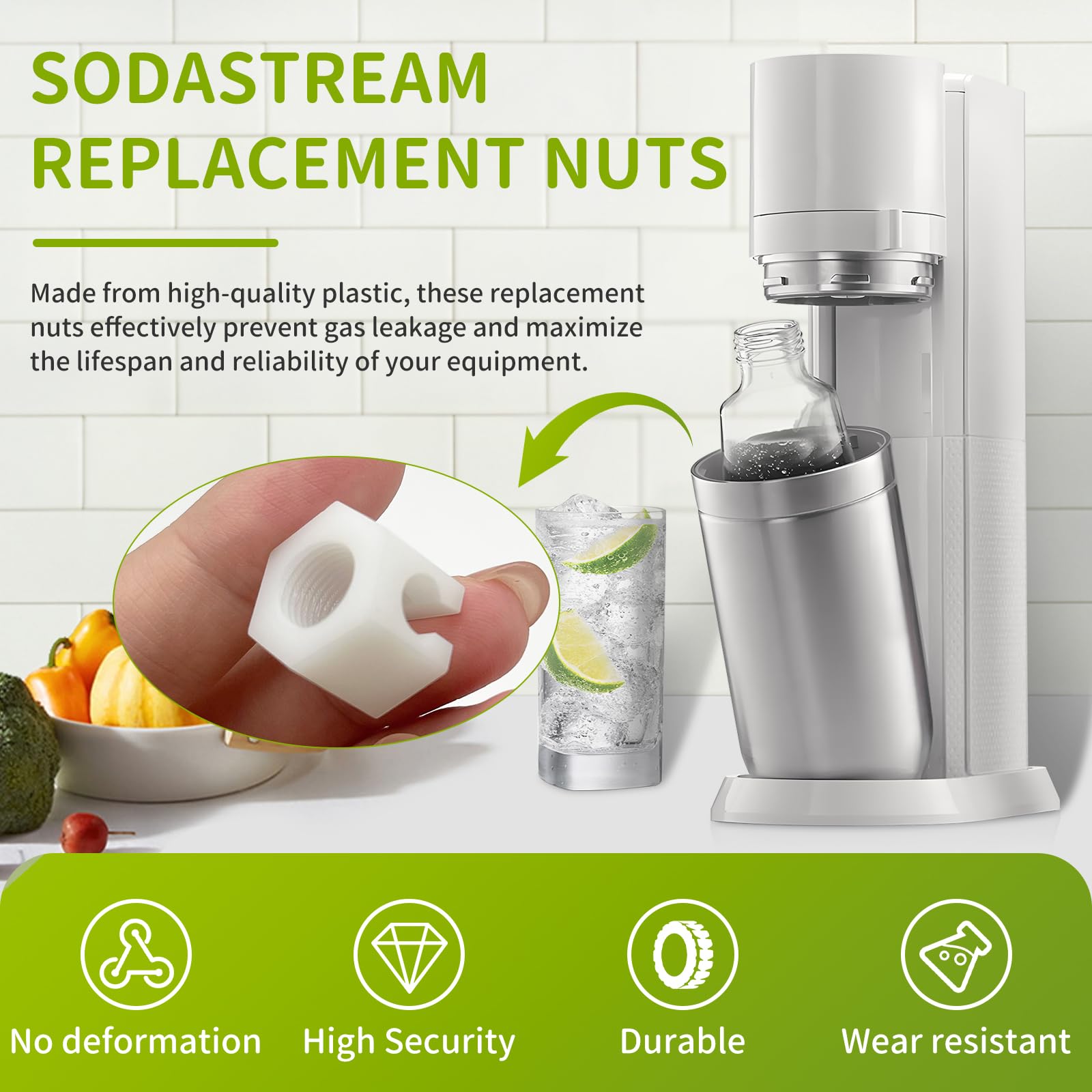 Dado Ricambio Per Sodastream - Ripara Perdite Gas, Compatibile Con Jet, Crystal, Spirit - Foto 7