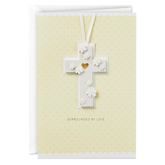 Hallmark 经典洗礼卡（黄色十字）