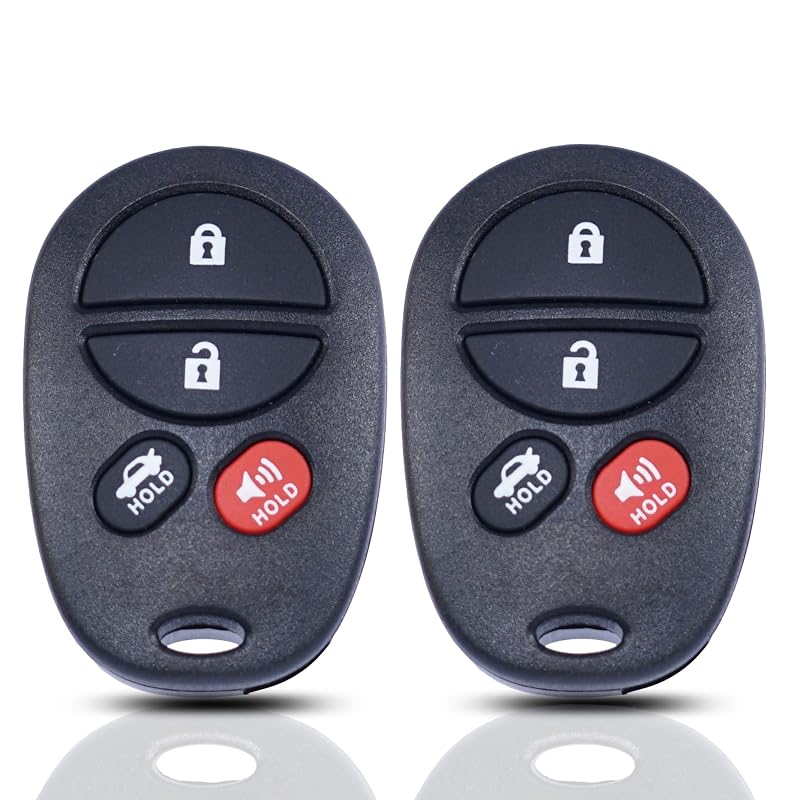 Kit com 2 controles remotos de chave para Toyota Avalon e Solara GQ43VT20T 4 botões