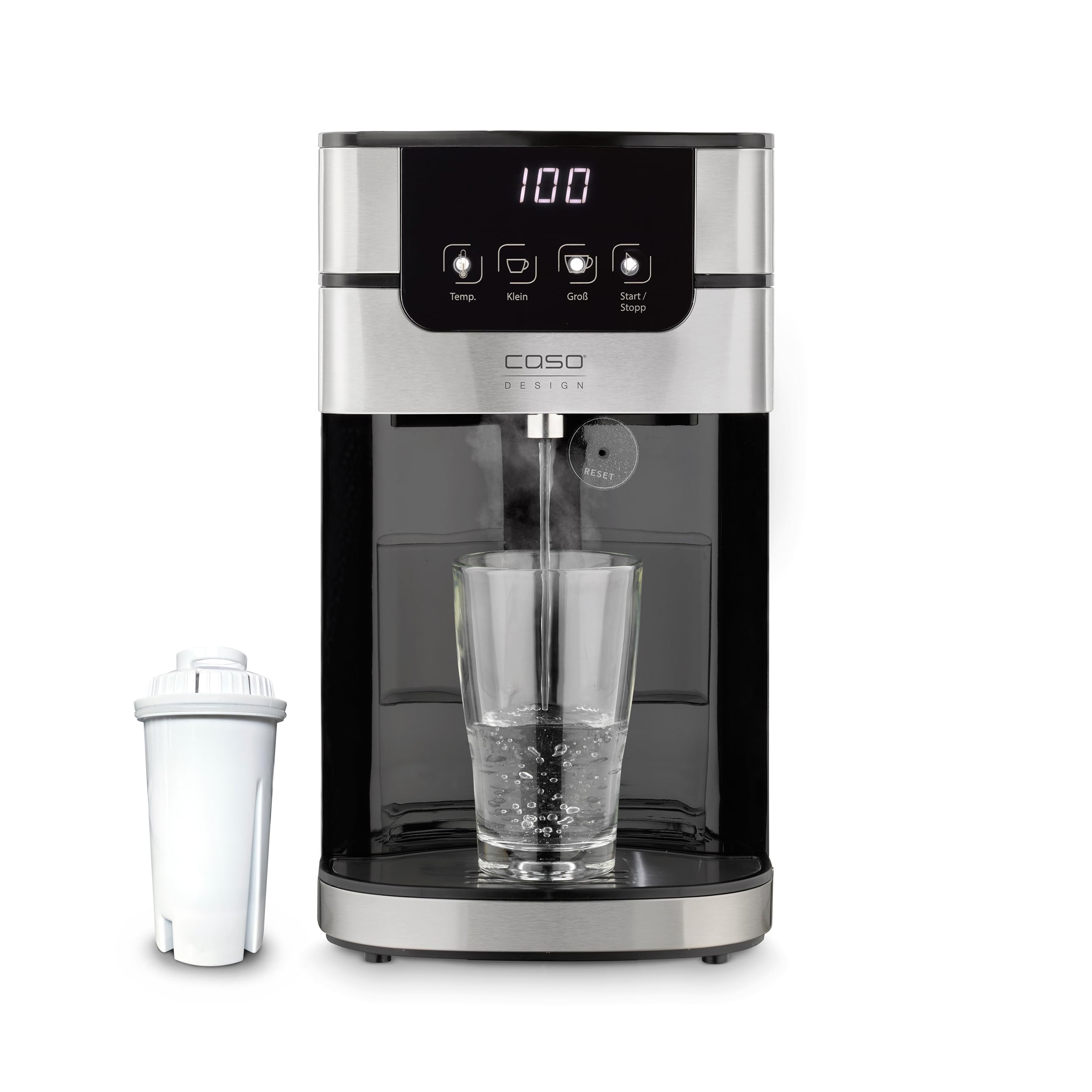 CASO PerfectCup 1000 Pro - Distributeur d'eau chaude turbo, en quelques secondes, 2600 W, réservoir d'eau amovible de 4 litres, de 70 à 100°C, idéal pour les cuisines de bureau et les buffets