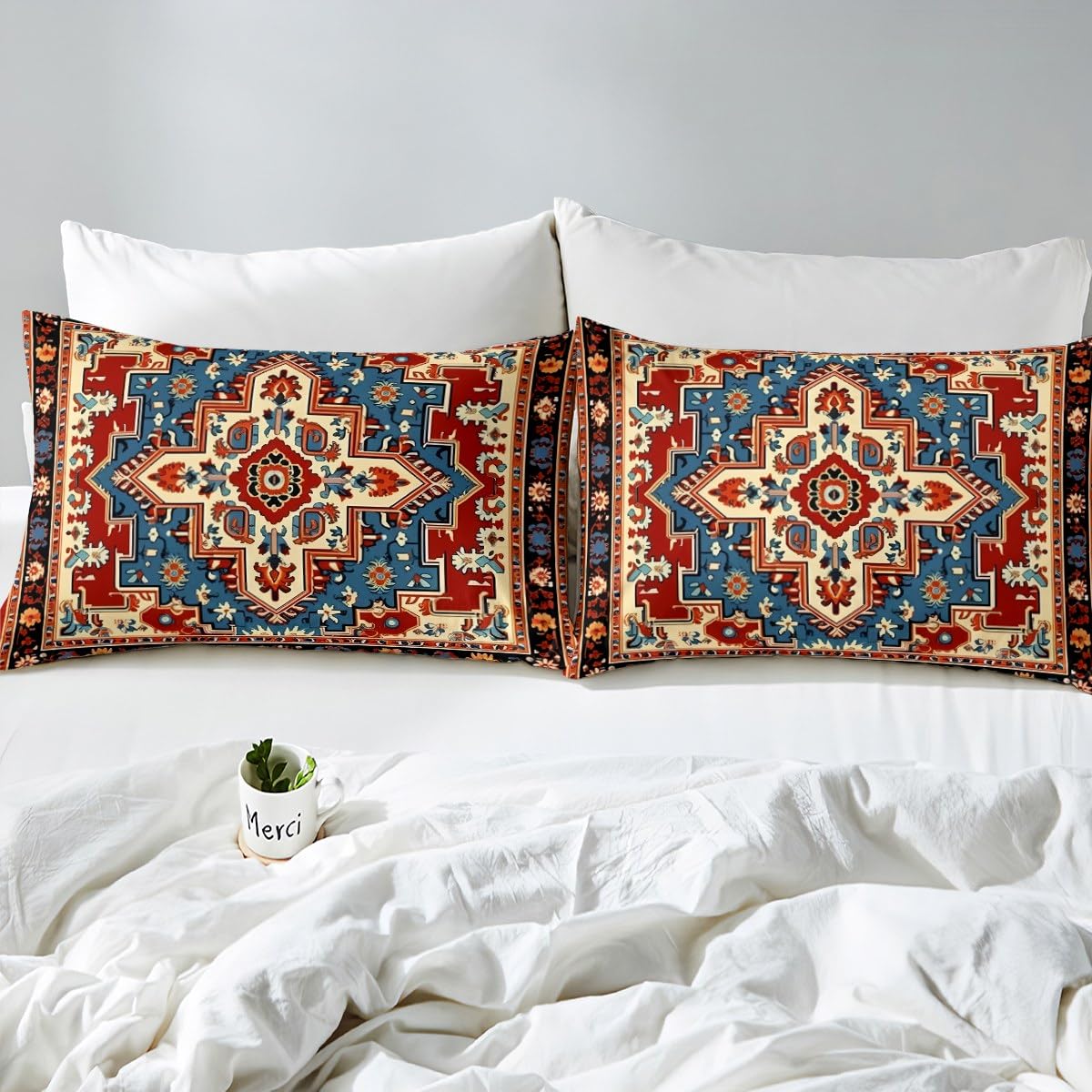Erosebridal Coperta Floreale Boho Queen Size 228x228 Cm, Retrò Con Fiori E Pizzo, Pile Leggero, Per Letto Matrimoniale O Divano, Colori Rosso E Verde